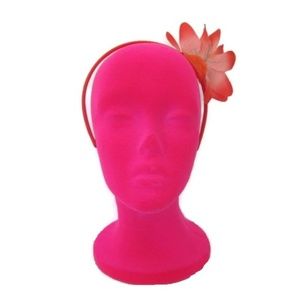 nwt orange rockabilly floral headband fascinator